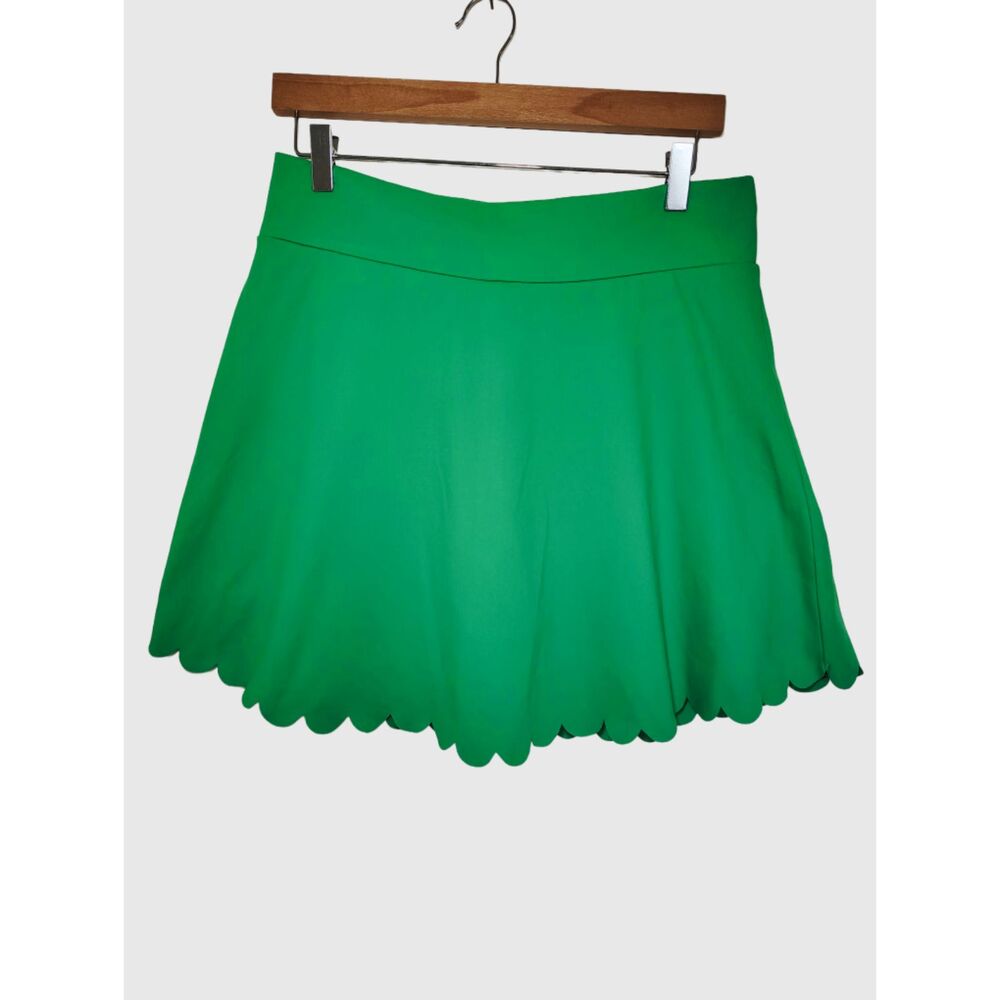 J. Crew Kelly Green Scalloped Hem Skort Preppy Old Money Athleisure Tennis Golf - Picture 2 of 8